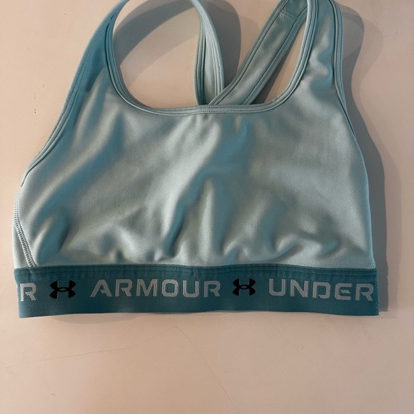 Under‎ Armour Blue Racerback Sports Bra Moisture-Wicking - Picture 1 of 3